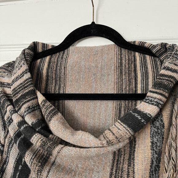 Striped Poncho Open-Front Cardigan - Size S - Picture 2 of 6
